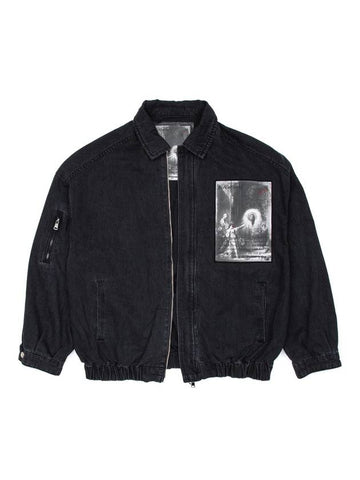 The Apparition Zip-Up Denim Jacket Black - BLACKBLOND - BALAAN 1