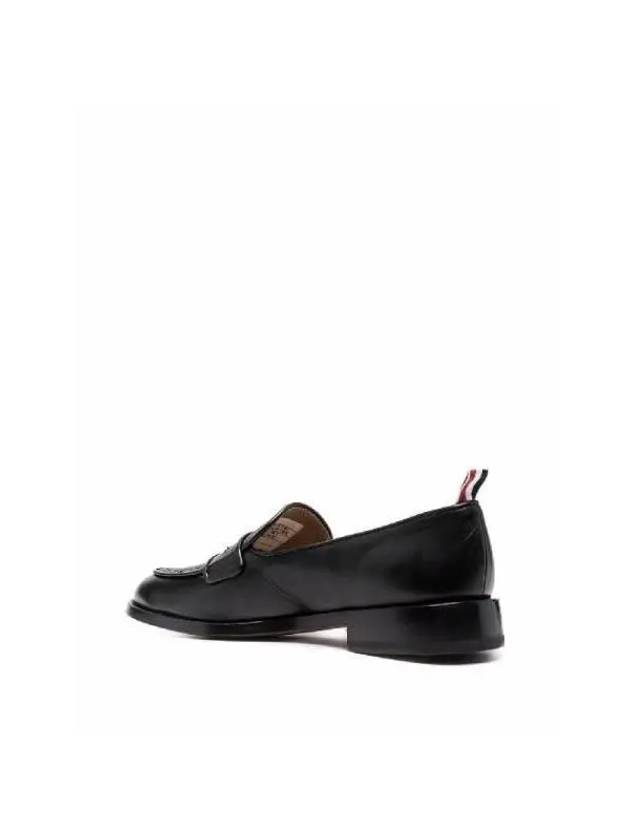 Men's Vitello Flexible Leather Sole Soft Penny Loafer Black - THOM BROWNE - BALAAN 4