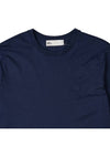 Embroidered Logo Cotton Short Sleeve T-Shirt Navy - TORY BURCH - BALAAN 4