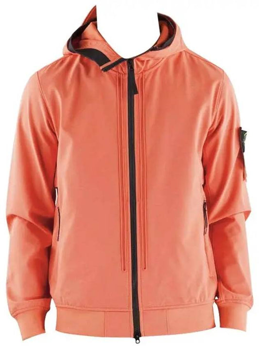 Wappen Patch Soft Shell Hooded Jacket Orange - STONE ISLAND - BALAAN 2