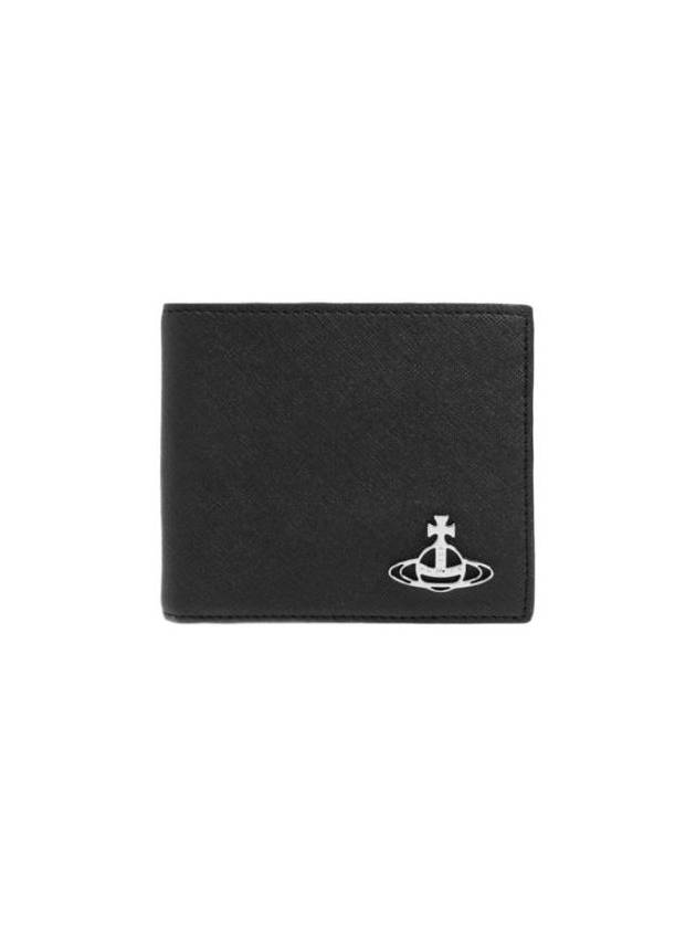 Logo Saffiano Wallet Black 5115002PM S000B N401 - VIVIENNE WESTWOOD - BALAAN 1