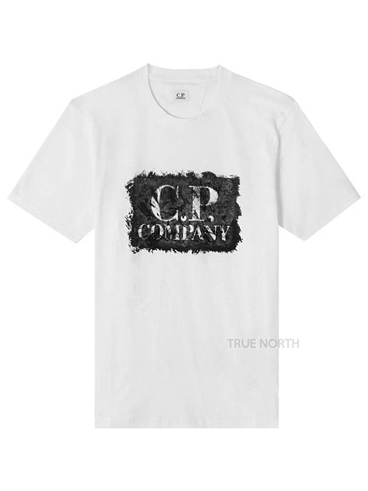 Logo Label Graphic Short Sleeve T-Shirt White - CP COMPANY - BALAAN 2