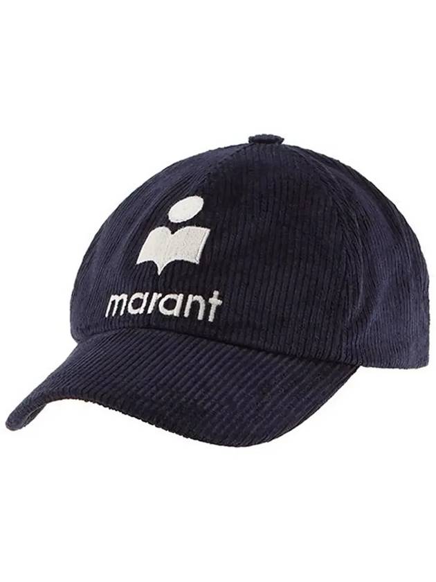 Tyron Embroidered Logo Corduroy Ball Cap Faded Night - ISABEL MARANT - BALAAN 5