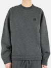 Embroidered Logo Wool Knit Top Grey - AMI - BALAAN 3