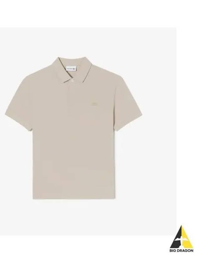 Men s PARIS Short Sleeve Polo Melange Cream - LACOSTE - BALAAN 1