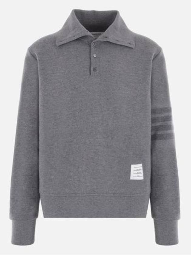 4-Bar Funnel Neck Pullover Knit Top Grey - THOM BROWNE - BALAAN 2