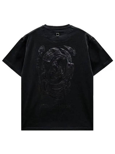 Metallic Graphic Short Sleeve T-Shirt Black - WOOYOUNGMI - BALAAN 2