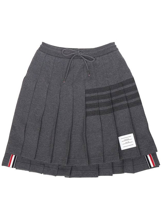 double face knit 4 bar mini pleated skirt dark Grey - THOM BROWNE - BALAAN 2