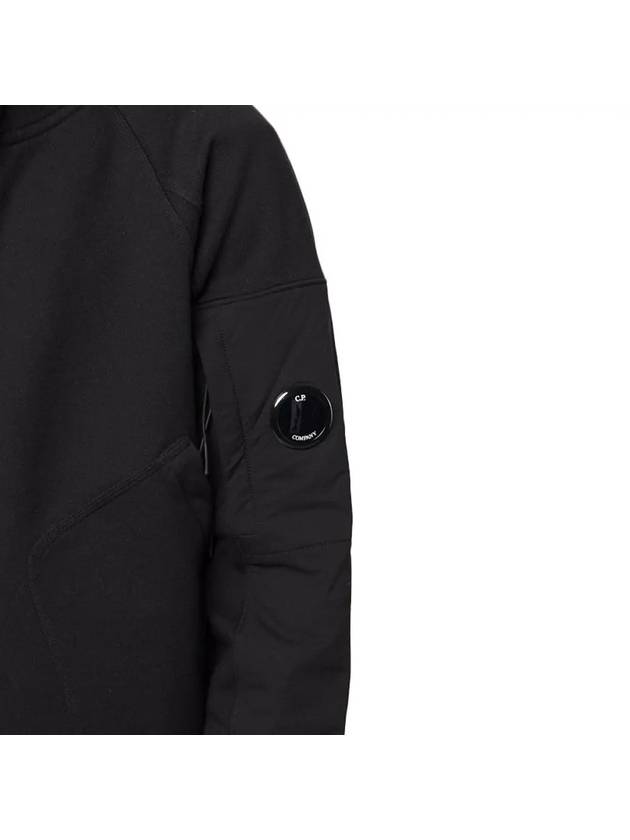 Lens Patch Diagonal Raised Fleece Mix Hooded Jacket Black - CP COMPANY - BALAAN 5