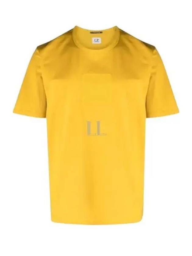 Metropolis Series Mercerized Jersey Logo Badge Short Sleeve T-Shirt Yellow - CP COMPANY - BALAAN 2