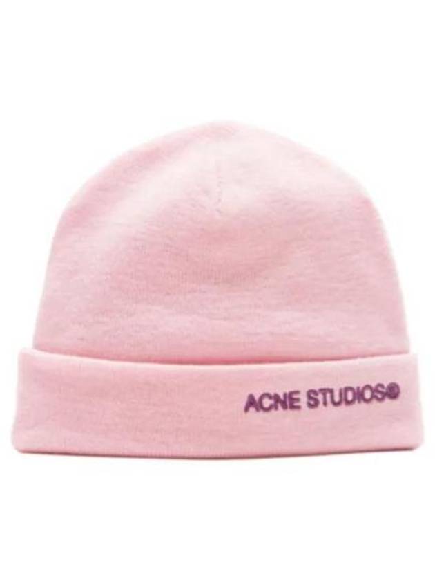 Embroidered Logo Wool Beanie Light Pink - ACNE STUDIOS - BALAAN 2