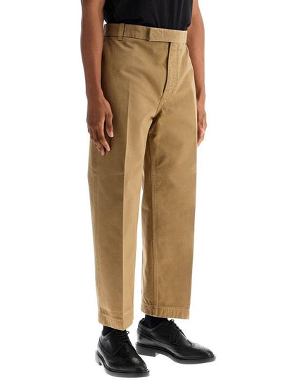 camel cotton chino pants with tricolor ribbon - THOM BROWNE - BALAAN 2