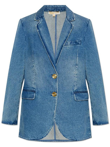 Michael Michael Kors Denim Blazer, Women's, Blue - MICHAEL KORS - BALAAN 1