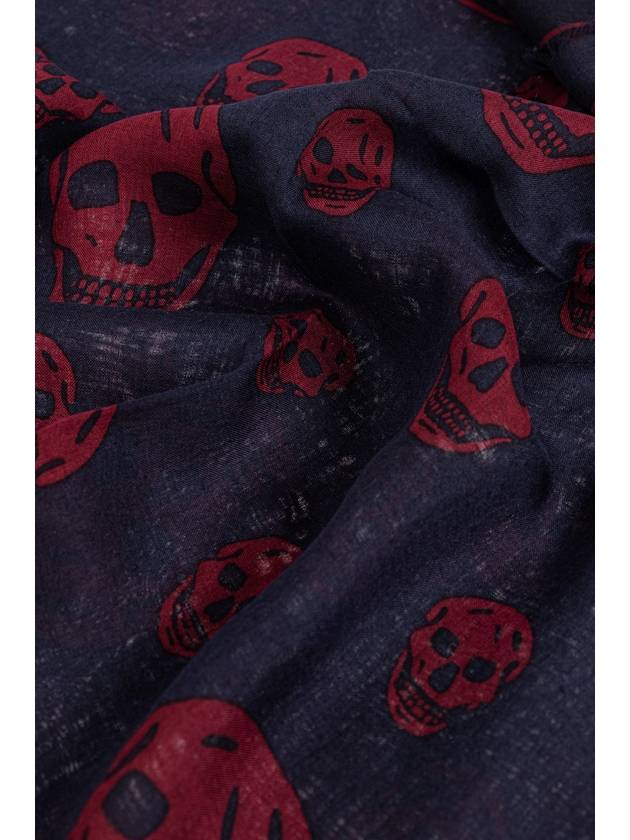 Alexander McQueen Scarf With Silk Finish, Men's, Navy Blue - ALEXANDER MCQUEEN - BALAAN 3