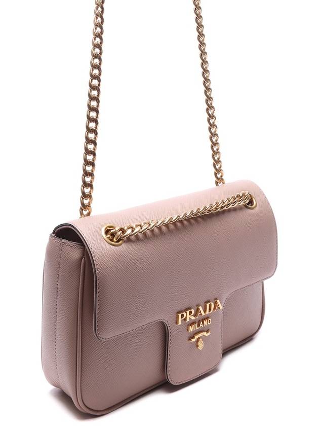 Women's Saffiano Gold Logo Chain Shoulder Bag - PRADA - BALAAN 3