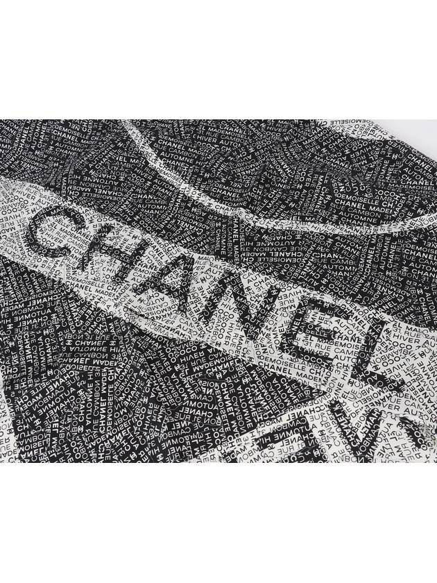 CC Cambon Lettering Scarf Black White 74219 - CHANEL - BALAAN 3