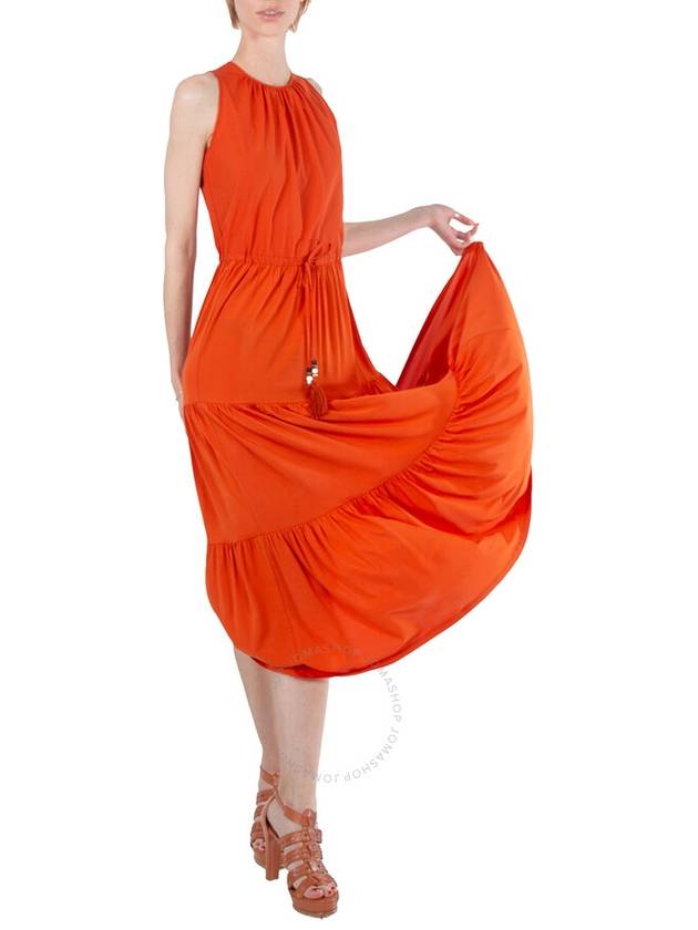 Max Mara Orange Kren Jersey Tiered Sleeveless Midi Dress, Brand Size 34 (US Size 0) - MAX MARA - BALAAN 2