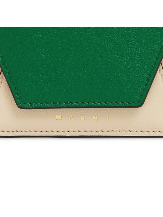 Logo Leather Half Wallet Green - MARNI - BALAAN 8