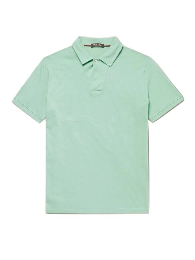 Men's Open Short Sleeve Polo Shirt Full Green - LORO PIANA - BALAAN 1