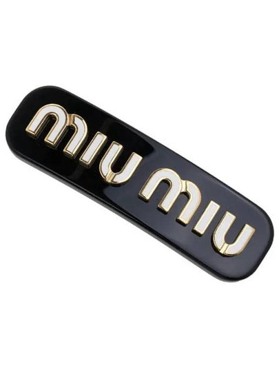 Plexiglas Metal Logo Hair Clip Black - MIU MIU - BALAAN 2