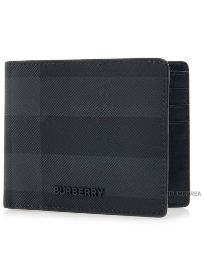 Check Polyurethane Bifold Wallet Black - BURBERRY - BALAAN 2