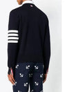 4 Bar Armband Milano Stitch Knit Top Navy - THOM BROWNE - BALAAN 6