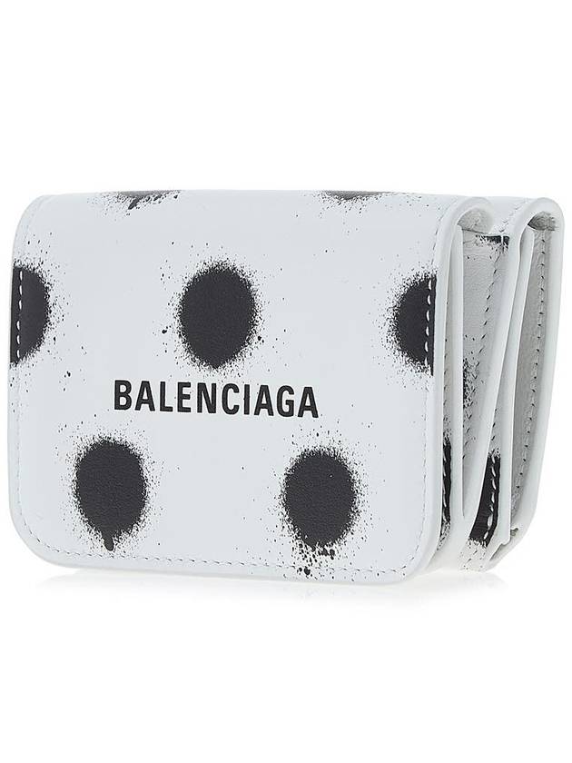 Spray Polka Dot Half Wallet White - BALENCIAGA - BALAAN 3