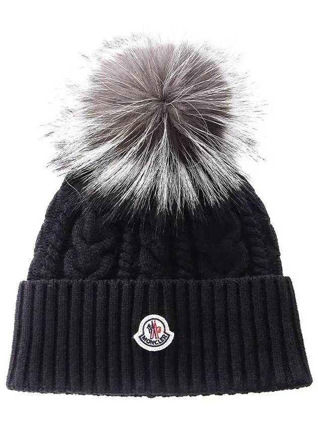 Pom Pom Beanie Black - MONCLER - BALAAN 2