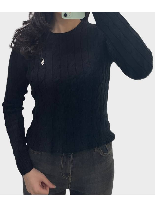 Cotton cable knit round neck sweater women's long sleeve twist knit 2 colors 11896567 - POLO RALPH LAUREN - BALAAN 1