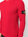 Wappen Patch Crew Neck Ribbed Wool Knit Top Red - STONE ISLAND - BALAAN 4