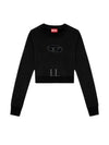 F Slimmy Cutout Logo Crop Sweatshirt Black - DIESEL - BALAAN 2