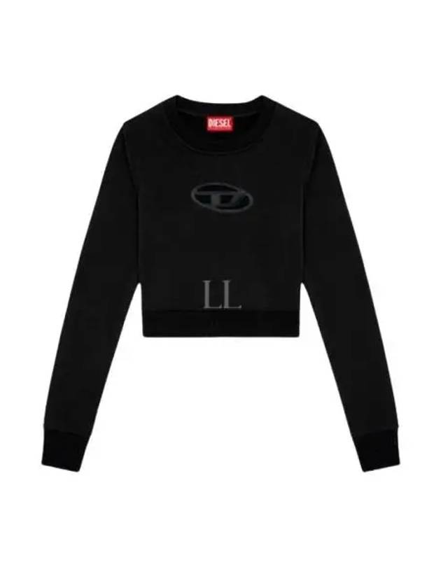 F Slimmy Cutout Logo Crop Sweatshirt Black - DIESEL - BALAAN 2