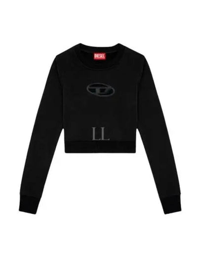 F Slimmy Cutout Logo Crop Sweatshirt Black - DIESEL - BALAAN 2