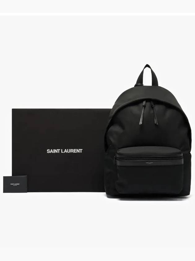 City Leather Trim Backpack Black - SAINT LAURENT - BALAAN 4