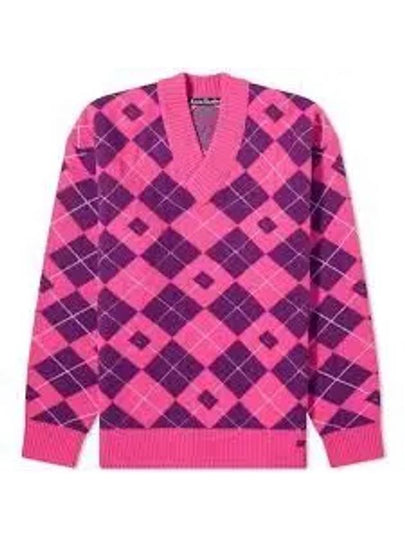 Jacquard Wool Knit Top Bright Pink - ACNE STUDIOS - BALAAN 2