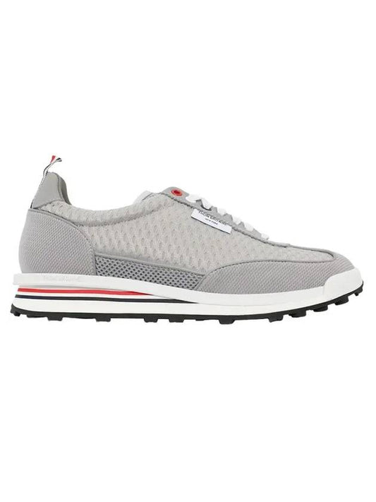 Men's Heavy Athletic Mesh Tech Runner Low Top Sneakers Grey - THOM BROWNE - BALAAN.