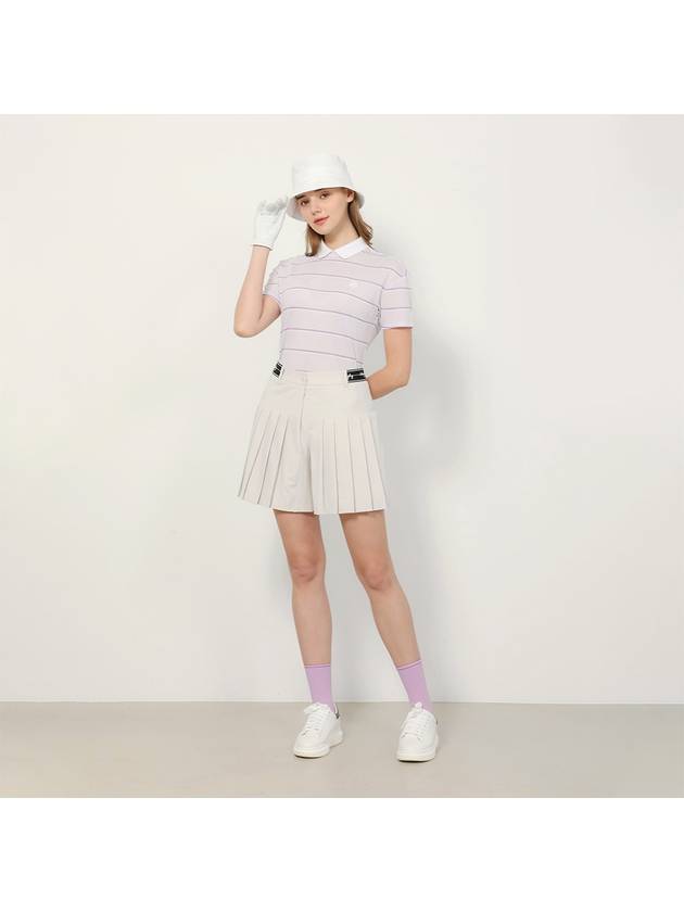 SET Women s Striped T Shirt Mini Pleated Shorts - HOLIC&PLAY - BALAAN 3