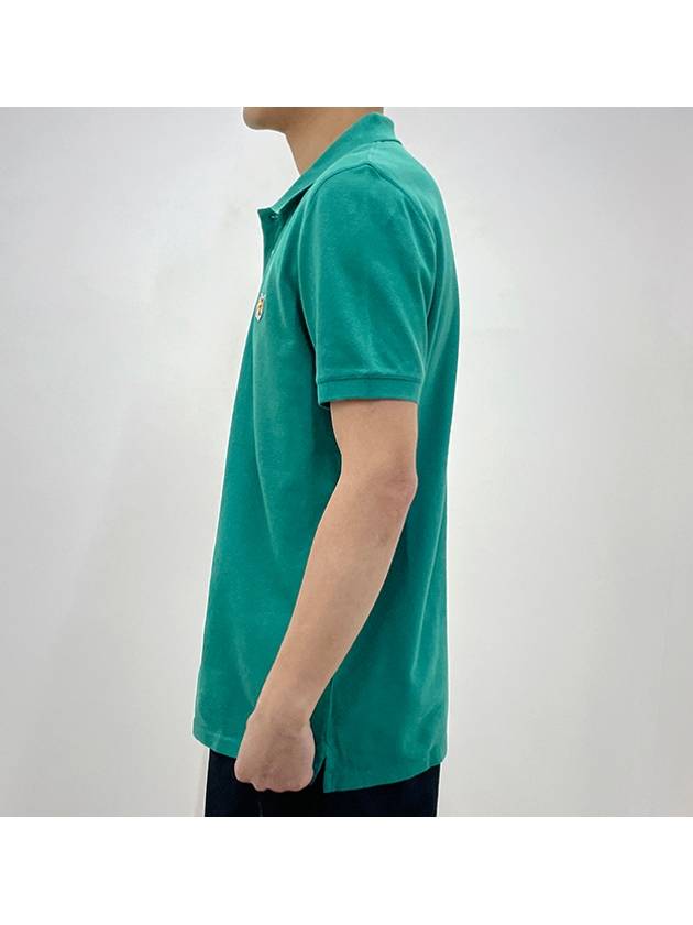 Fox Head Patch Cotton Polo Shirt Green - MAISON KITSUNE - BALAAN 5