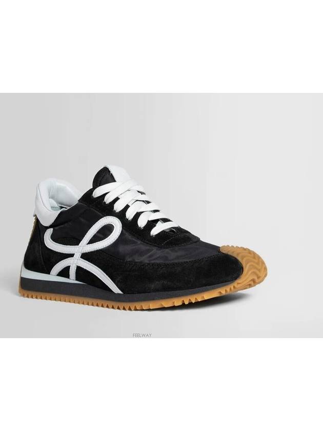 Flow Runner Nylon Suede Low Top Sneakers Black - LOEWE - BALAAN 6