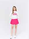 Heart Attack Pleated Culotte Skirt Hot Pink - GOXO - BALAAN 2