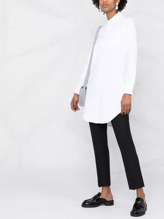 Women's Three Stripe Tab Pocket Shirt Dress White - THOM BROWNE - BALAAN 5