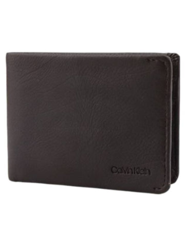 Micro Slim Half Wallet Brown - CALVIN KLEIN - BALAAN 1