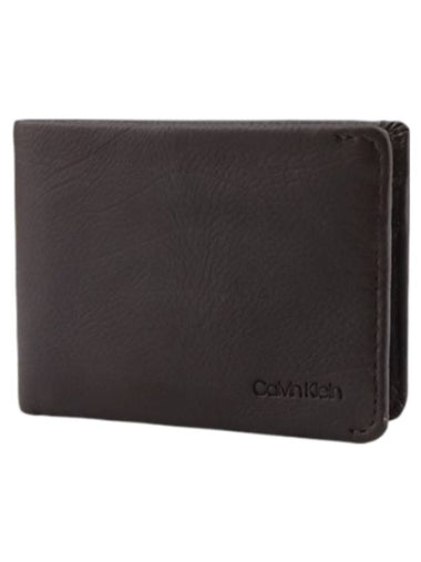 Micro Slim Half Wallet Brown - CALVIN KLEIN - BALAAN 1