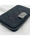 Boy Vintage Silver Hardware Quilted Caviar Zipper Card Wallet Black - CHANEL - BALAAN 11