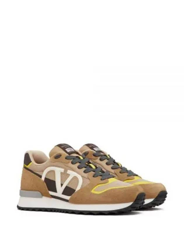 V Logo Low Top Sneakers Yellow - VALENTINO - BALAAN 2