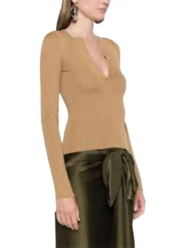 Urlo V-Neck Knit Top Beige - MAX MARA - BALAAN 3