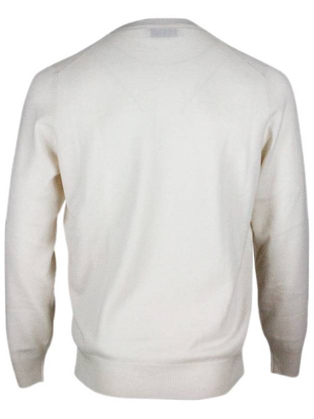 crew neck cashmere knit top white - BRUNELLO CUCINELLI - BALAAN 4