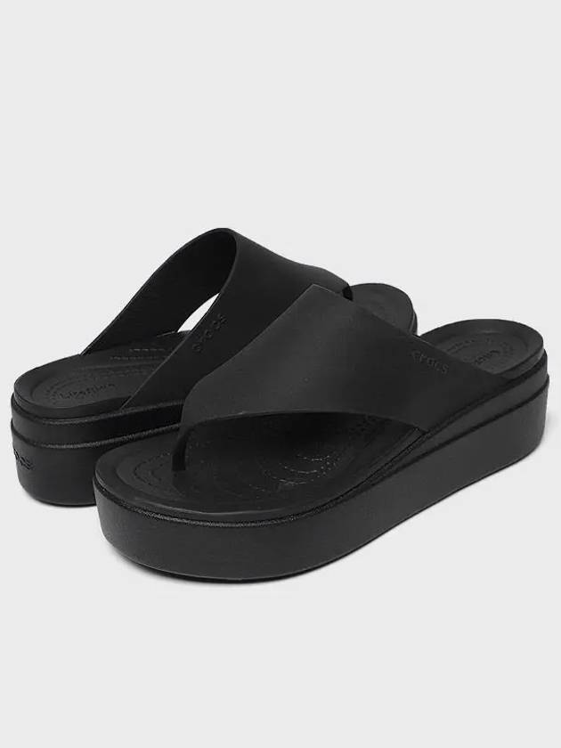 Brooklyn Wedge Flip Flops Black - CROCS - BALAAN 4