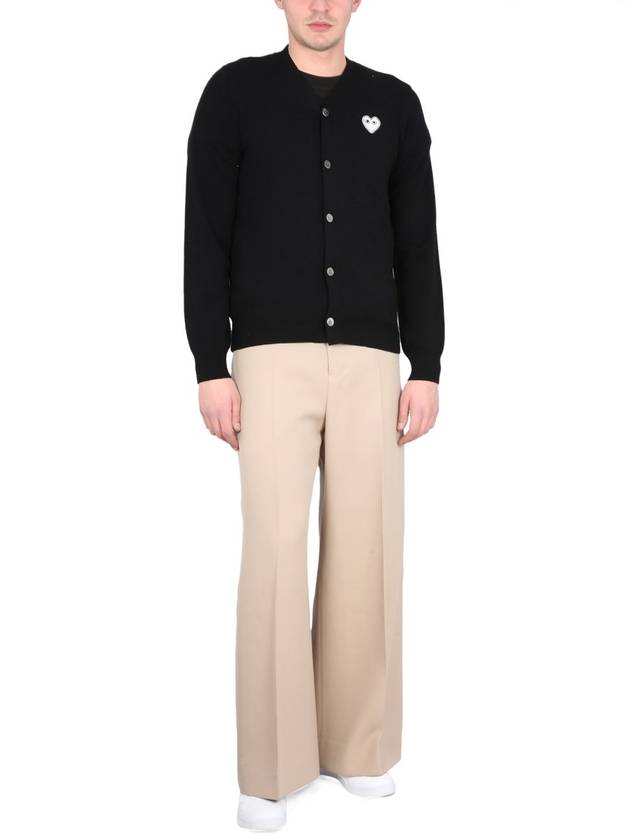 White Heart Wappen Wool Cardigan - COMME DES GARCONS - BALAAN 2