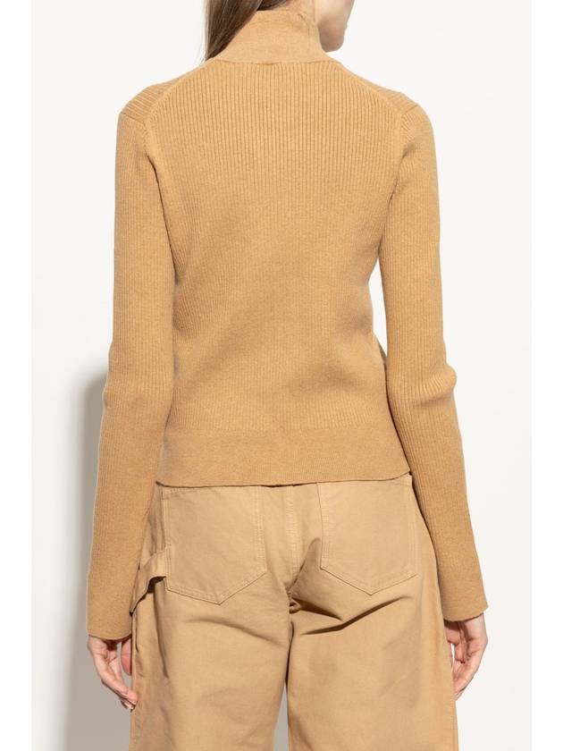 JW Anderson Ribbed Cardigan, Women's, Beige - JW ANDERSON - BALAAN 4